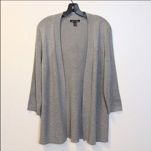 Cable and Gauge Open  Cardigan Gray Knit Sweater Women's XL